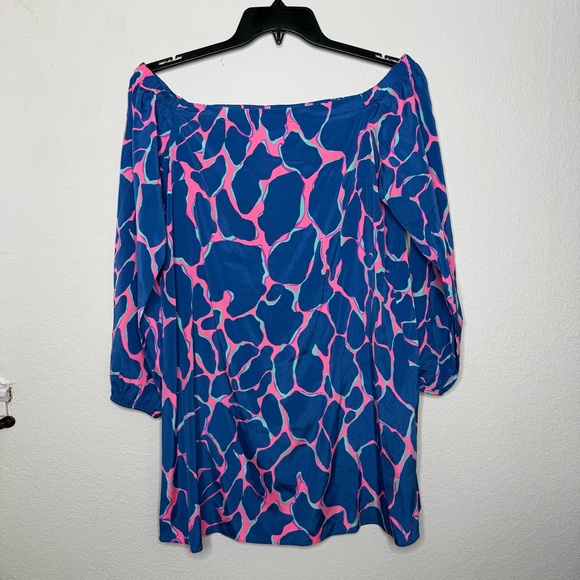 Lilly Pulitzer Silk Tiki Adira Off The Shoulder Mini Dress Size Medium NWOT - Picture 2 of 10